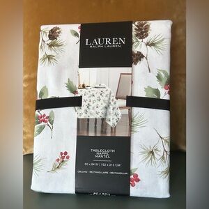 Ralph Lauren Tablecloth 60 x 84” NEW Berries & Pine 100% Cotton